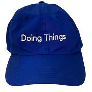 "Doing Things" Embroidered Adjustable Blue Baseball Cap